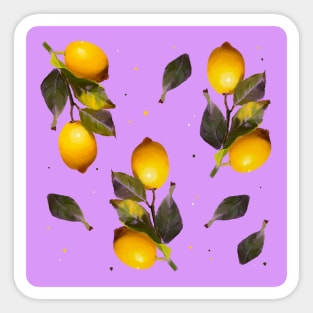 Seamless pattern with lemons and leaves Sticker